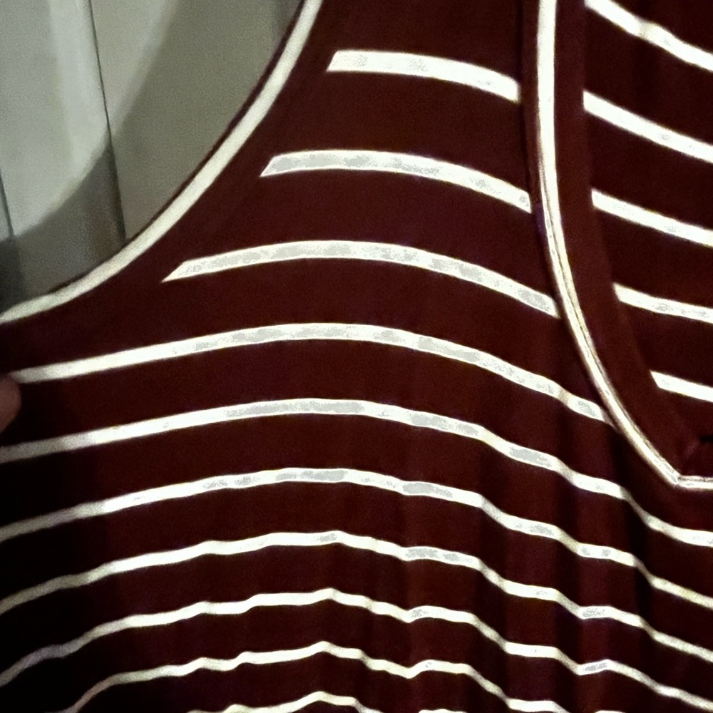 Old Navy Maroon and White Striped Tank